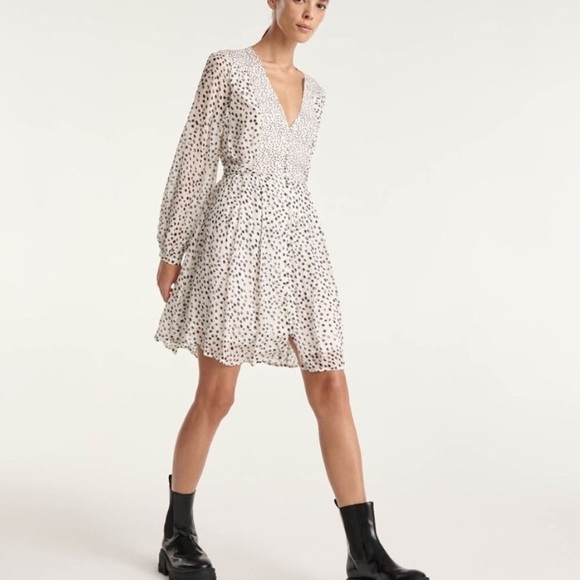 The Kooples Polka Dot Button Front Mini Dress - Picture 1 of 14